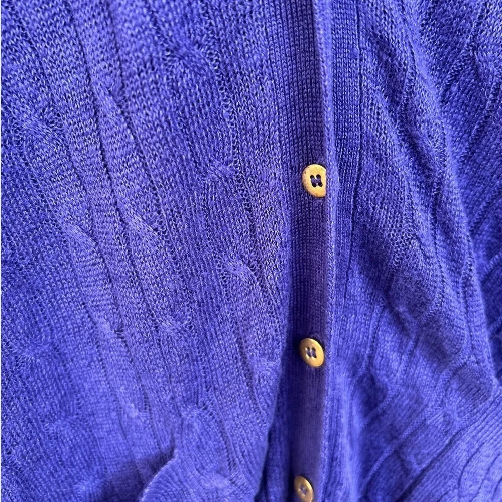 J Crew M linen grandpa cable knit cardigan sweater Lagenlook Normcore ca…